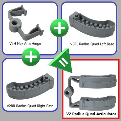 V2 Radius Quad Right Base (Qty 100)