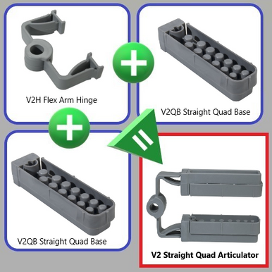 V2 Straight Quad Base (Qty: 100)